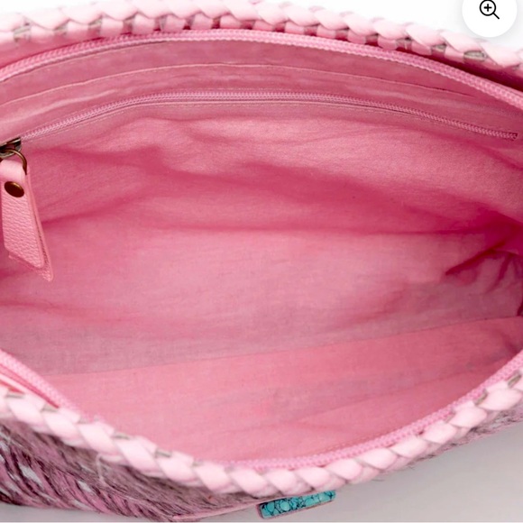 MYRA- Silver Rose Trail Leather & Hairon Bag- (BEAUTIFUL BAG) - Picture 5 of 6